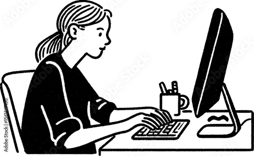 Designer adjusting ui mockups in creative workspace with computer