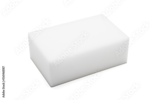 melamine sponge or melamine foam, also known as magic sponge. a cleanig tool. isolated in white background.