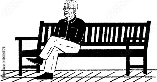 Elderly man playing harmonica on porch bench - nostalgic musical moment