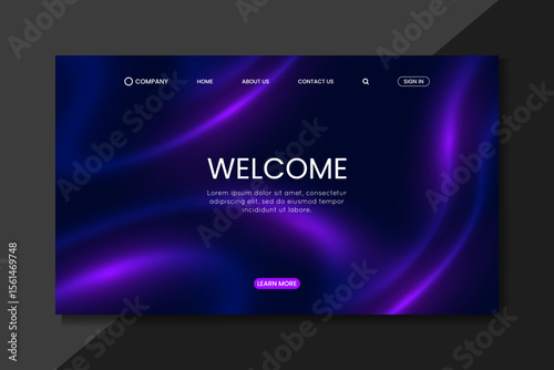 futuristic landing page blue and purple