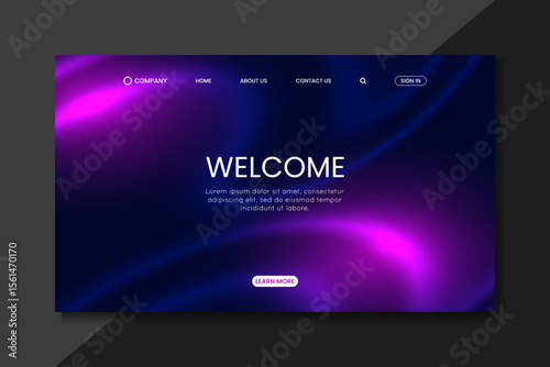 abstract landing page blue and pink