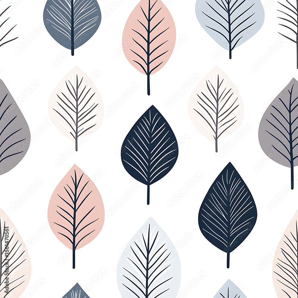 Fototapeta premium Seamless tile patterns combining cultural, modern, and botanical inspirations for commercial vector.