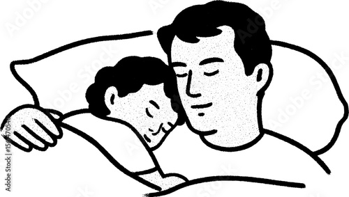 Tender moment: parent tucking in child for bedtime comfort and warmth