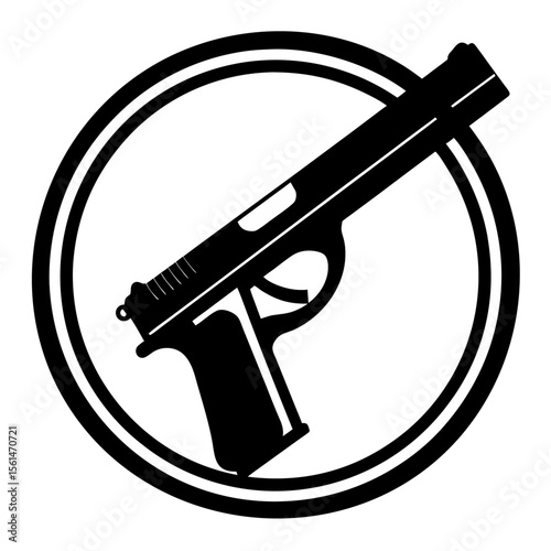 Modern Pistol in Circle Icon
