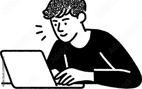 Young person engaged in coding on laptop for online learning and technology exploration