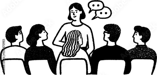 Educational presentation concept with group of people