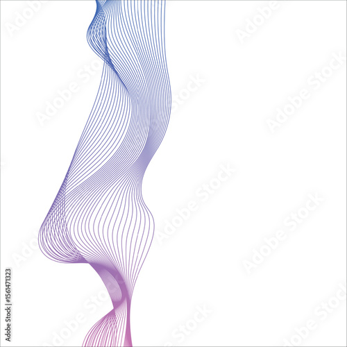 Minimal abstract background with flowing blue wave lines on white. Perfect for tech, business, or modern design projects.