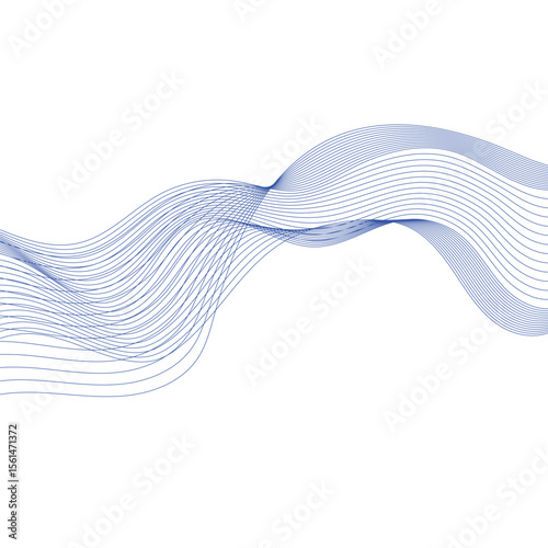 Minimal abstract background with flowing blue wave lines on white. Perfect for tech, business, or modern design projects.