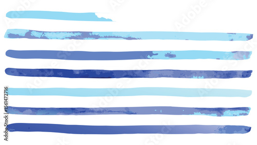 Watercolor style illustration depicting multiple horizontal lines in shades of blue and light blue