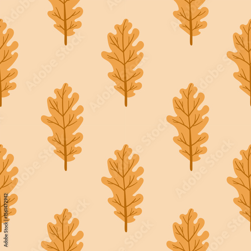 Seamless pattern Autumn leaf border. Gift wrap and scrapbook. Vector illustration for wallpaper, gift paper, fill patterns, web page backgrounds, autumn greeting cards.