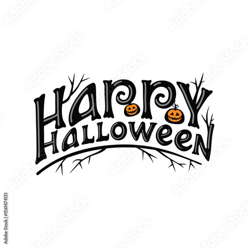 Happy Halloween party  emblem 1+ Million Halloween Vector    Art, Icons,  banner and Graphics for