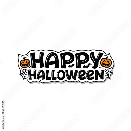 Happy Halloween party  emblem 1+ Million Halloween Vector    Art, Icons,  banner and Graphics for