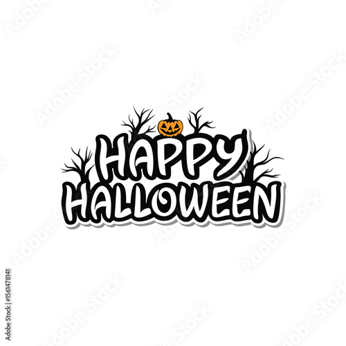 Happy Halloween party  emblem 1+ Million Halloween Vector    Art, Icons,  banner and Graphics for