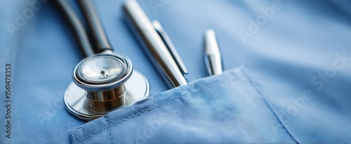 The sleek stethoscope nestled in a medical professional's uniform pocket.