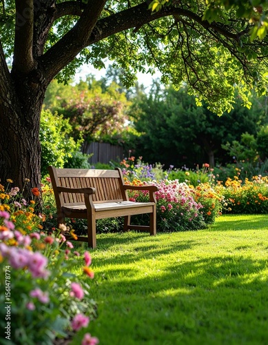 beautiful summer garden with blooming colorful flowers, green grass. summer garden, blooming flowers, green grass, nature, garden pathway, peaceful, outdoor, summer landscape, floral, sunny day.