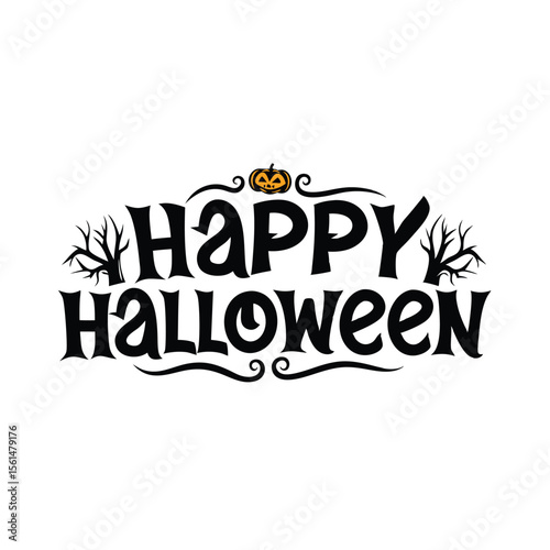 Happy Halloween party  emblem 1+ Million Halloween Vector    Art, Icons,  banner and Graphics for