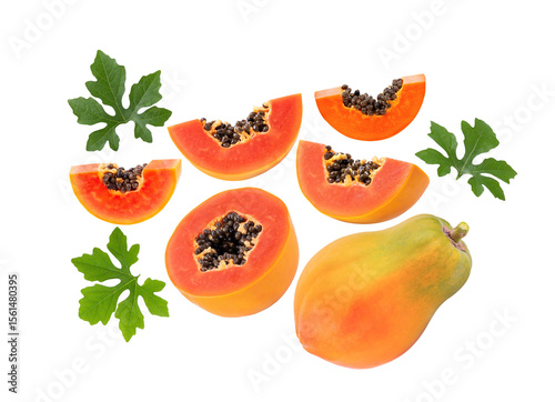 papaya isolated on transparent png (Image from camera)