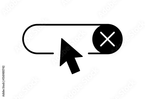 Search Blocked or not found concept icon