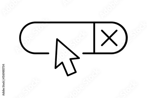 Search Blocked or not found concept icon