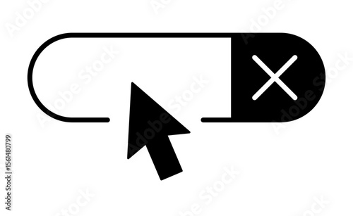 Search Blocked or not found concept icon