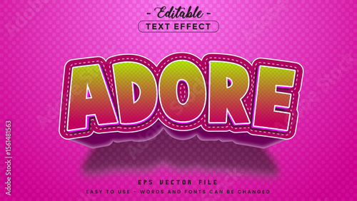 Colourful adore editable text effect style.