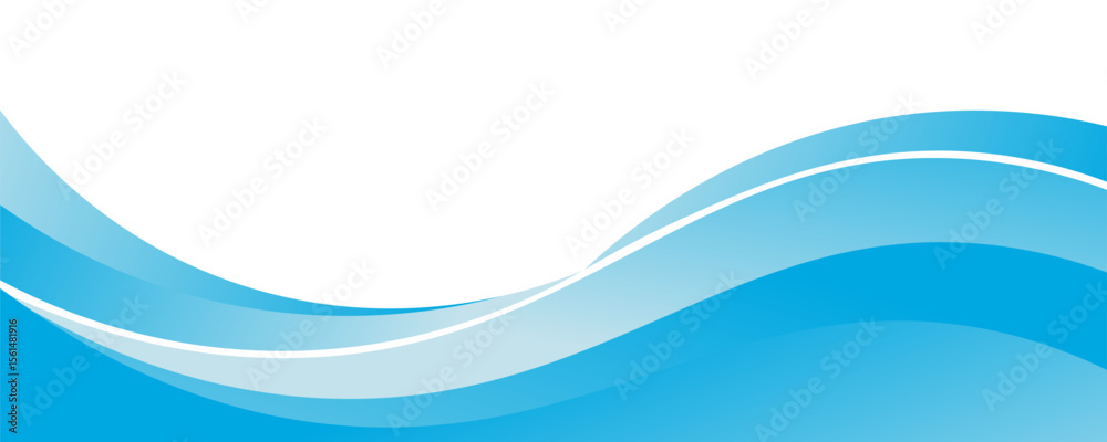 Fototapeta premium Blue and white business wave banner background. vector