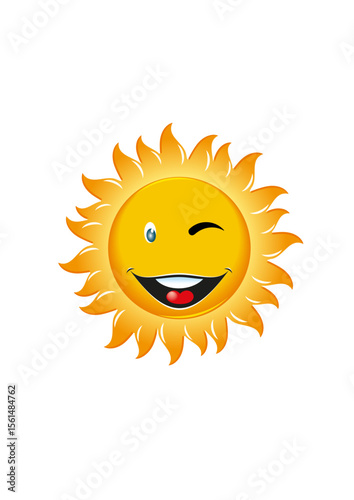 sun with a happy face that is blinking