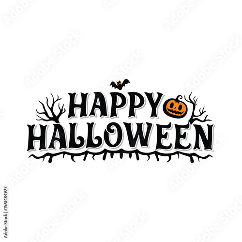 Happy Halloween party  emblem 1+ Million Halloween Vector    Art, Icons,  banner and Graphics for