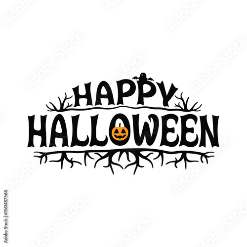 Happy Halloween party  emblem 1+ Million Halloween Vector    Art, Icons,  banner and Graphics for