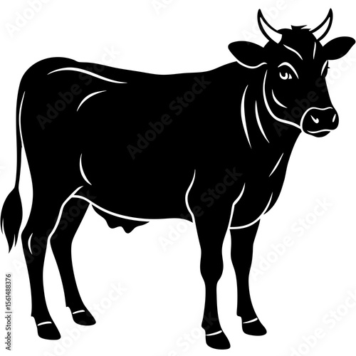 black and white cow