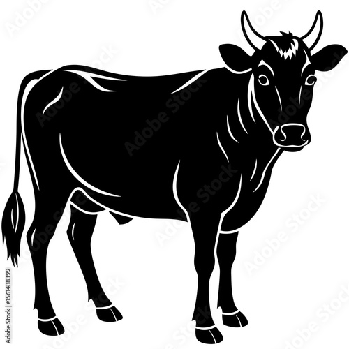 black and white bull