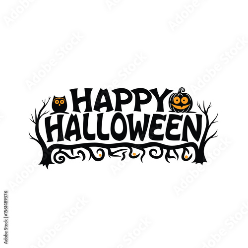 Happy Halloween party  emblem 1+ Million Halloween Vector    Art, Icons,  banner and Graphics for