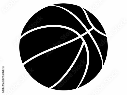 Basketball ball icon silhouette. Basketball ball isolated icon. Black basketball symbol. Vector illustration.