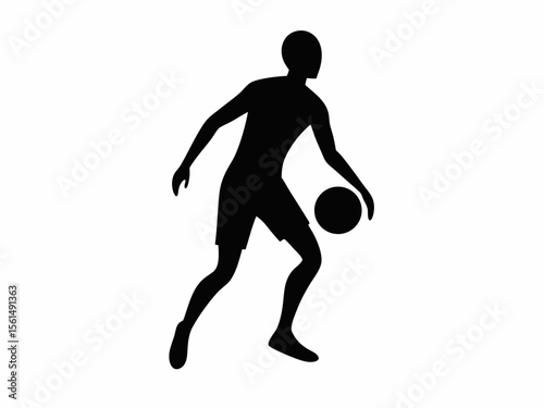 Basketball Player Silhouette Dunking Vector Illustration for Sports Design