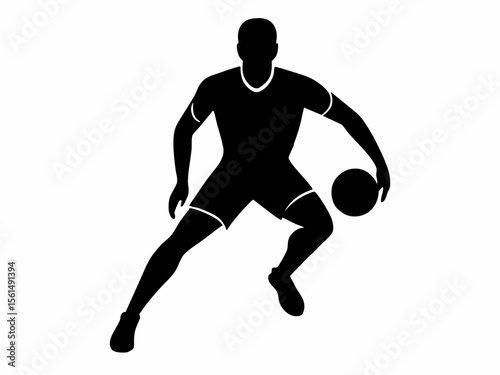 Basketball Player Silhouette Dunking Vector Illustration for Sports Design