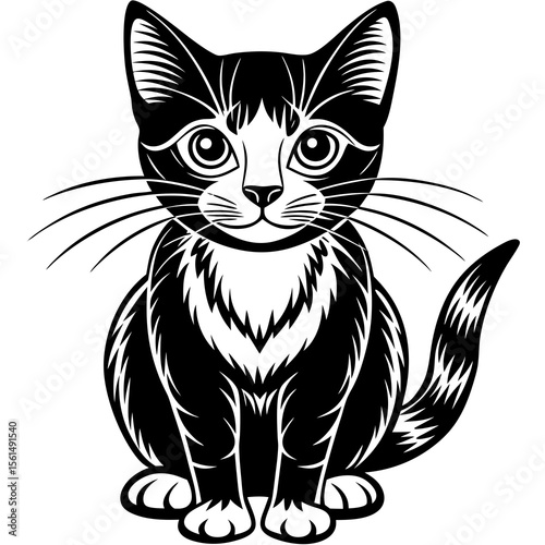black and white cat