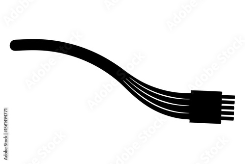 Cable icon silhouette, usb cable icon, usb cable silhouette vector illustration