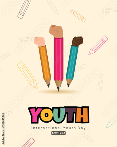 Celebrate the power of education and youth voices. vertical template design.