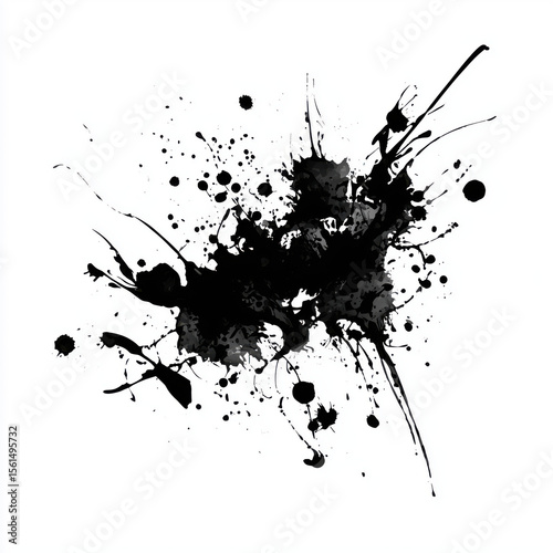 Abstract Ink Splatters Graphic Design , PNG isolated cut out image