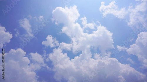 Clouds in blue sky with bird sound