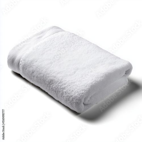 Folded White Terry Towel - A Luxurious Home Essential , PNG isolated cut out image