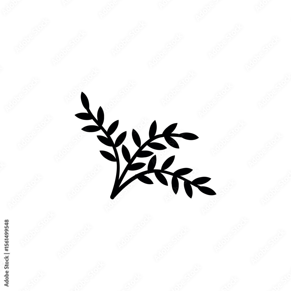 Fototapeta premium Illustration of vector leaf branch illustration for design element nature botanical drawing graphic art and decoration use vector