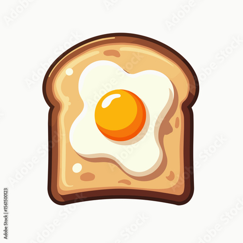 Cartoon Toast with Fried Egg Illustration: A Delicious and Nutritious Breakfast Option