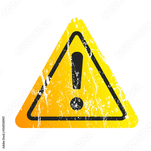 warning – exclamation mark sign with grunge effect – vector illustration