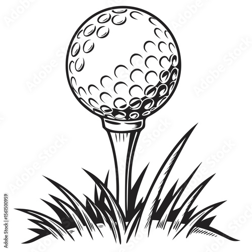 Golf Ball in Hole with Flag Pin Isolated Vector Illustration