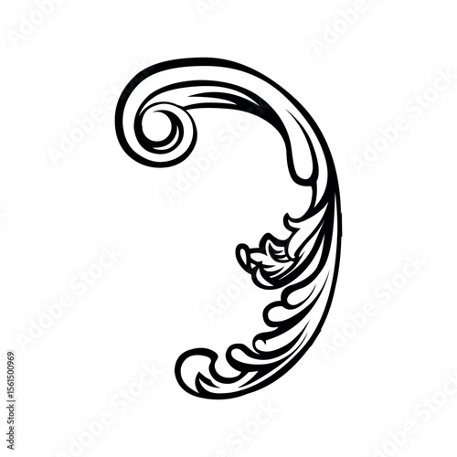 Illustration of download vector flourish design element for free vintage style scrollwork decoration and ornate art vector