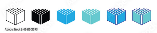 the gateway of pages icon set. contain A timeless open book icon representing knowledge, curiosity, and infinite learning icon, thin line and color style symbol sign. vector illustration