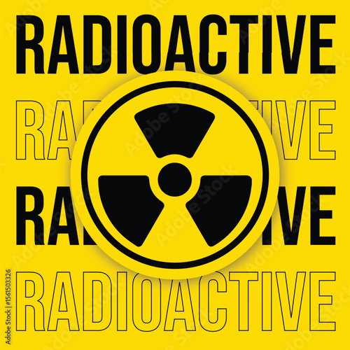 Yellow radiation hazard symbol: a vector icon warning of nuclear danger and radioactivity