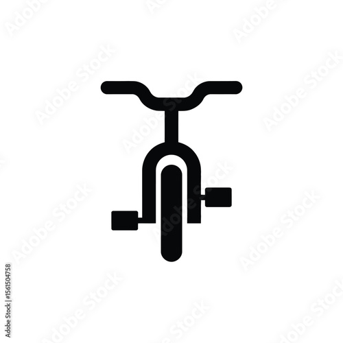 Simple black icon of a bicycle front end with handlebars and pedals