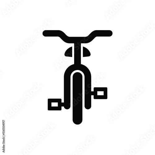 Stylized black silhouette of a bicycle front end with handlebars and pedals